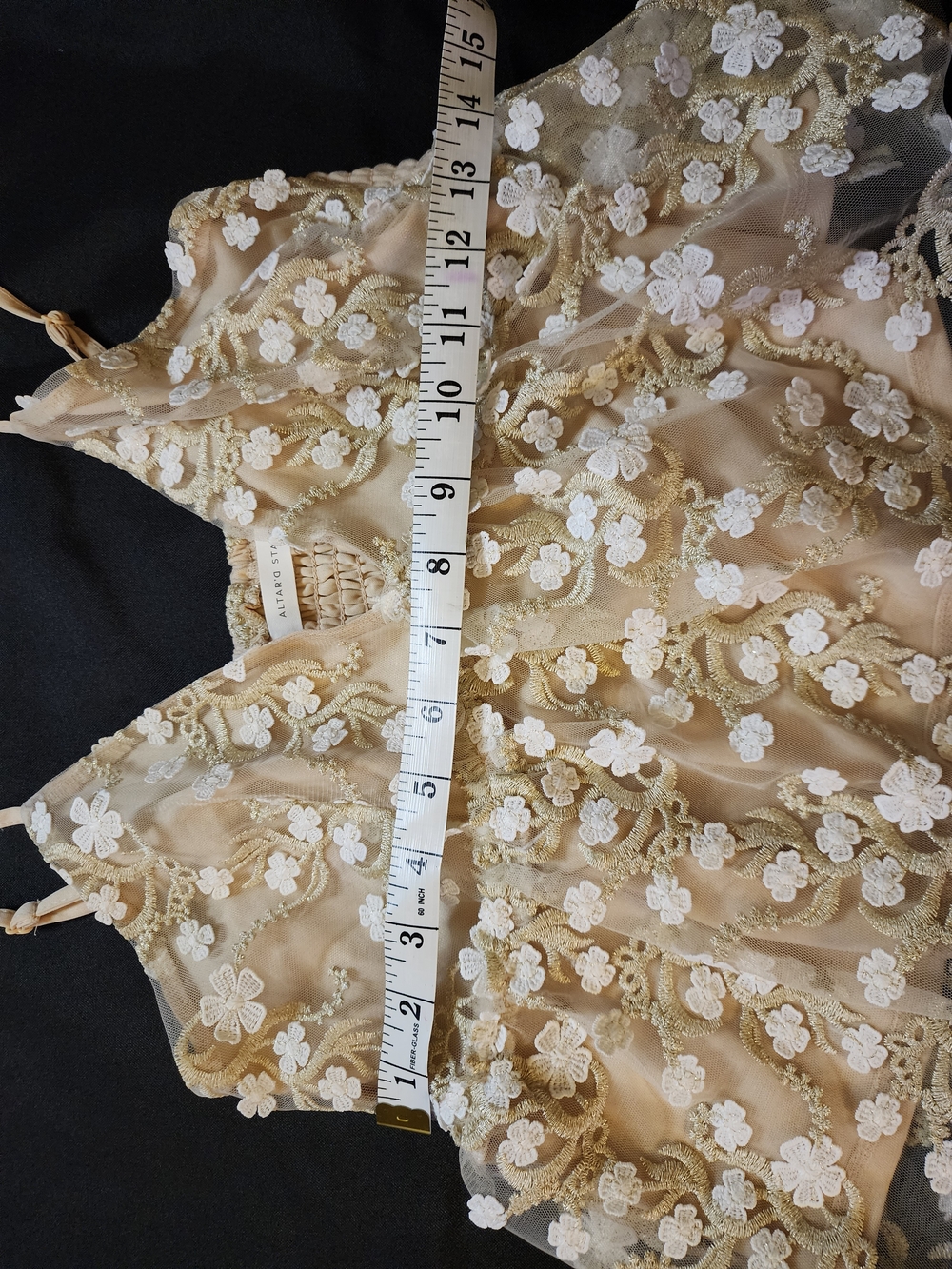 Sheer Floral Lace Bralette in Nude - Picture 2 of 4